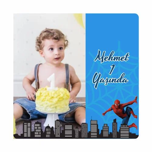 Örümcek Adam Temalı Doğum Günü Magneti